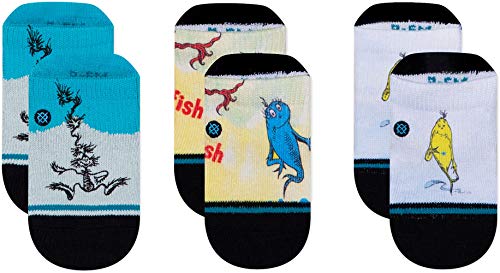 Image of Stance Baby's I110A20DR3 Dr. Seuss 3 Pack 3-6 Crew Sock, Multi - 3-6