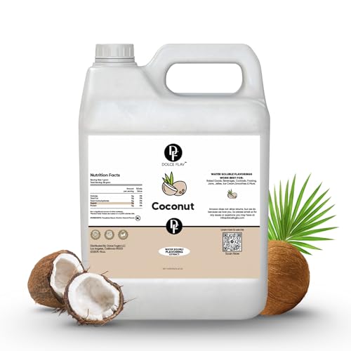 Image of Dolce Flav Coconut Flavoring - 32 oz. - Premium Water-Based Extract for Ice Cream, Desserts, Boba, Beverages & Baked Goods | Ideal for Tropical-Inspired Menus & Commercial Kitchens
