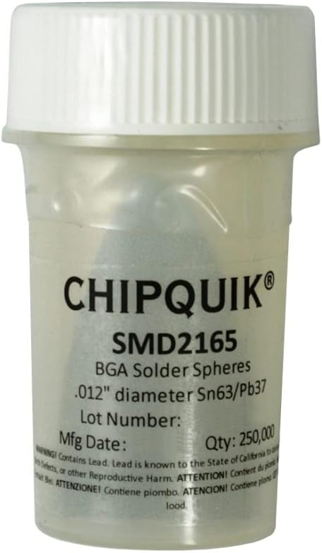 Chip Quik SMD2165 Solder Spheres Sn63/Pb37 .012" (0.3mm) diameter 250K Bottle