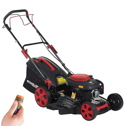Preisvergleich Produktbild STAHLMANN Rasenmäher Benzin mit Antrieb BR531 7,0PS (5,1kW) 224ccm mit Antrieb, 53cm Schnittbreite, Mulchen, Schnitthöhenverstellung, Easy Clean Anschluss, Große Räder, 60L Korb