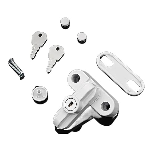 Maniglia Finestra Blocco di sicurezza del limitatore telaio della porta con chiusura dell'emittente disturbo in lega alluminio hardware a chiave(A)