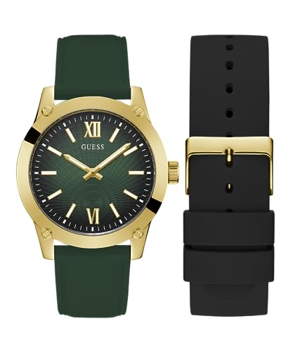 GUESS Men's 44mm Green Dial Watch