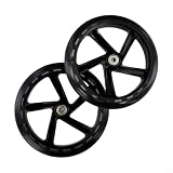 Confezione da 2 ruote in poliuretano silenziose ad alta velocità, cuscinetti per sport all'aria aperta, pattini a rotelle, carrelli, mobili, 125 mm, 145 mm, 180 mm, 200 mm, nere (200 x 40 mm