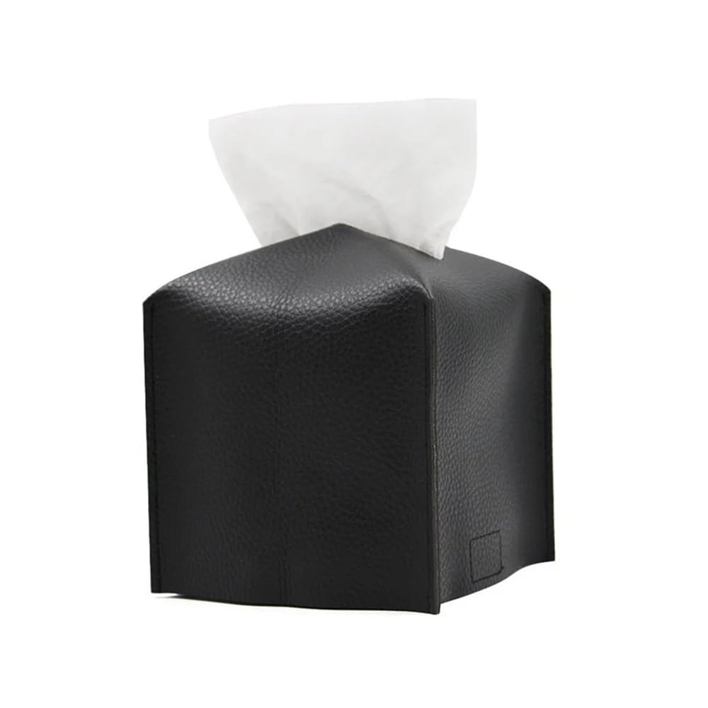Tissue Box Cover Square Decorative PU Leather Holder Modern Case Facial Paper Organizer Dispenser For Bathroom Countertop(4)