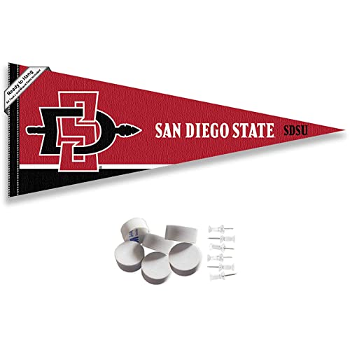 College Flags & Banners Co. San Diego State Aztecs Pennant Flag and Wall Tack Mount Pads