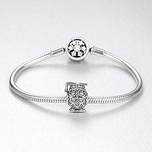 BOLENVI Crystallized Graduation Owl 925 Sterling Silver Pendant Charm Bead For Pandora & Similar Charm Bracelets or Necklaces - Image 4
