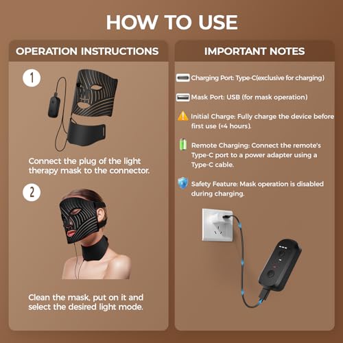 Image of ONLUKY Red Light Therapy for Face,LED Face Mask Light Therapy with Neck Device,103 3-in-1 Light Beads,Remoter Rechargeable,Timing Function,Infrared Red Light Therapy Mask for Home