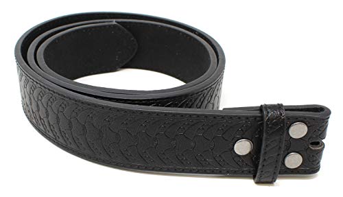 BC Belts Leather Belt Strap with Embossed Western Horn Pattern 1.5" Wide with Snaps2