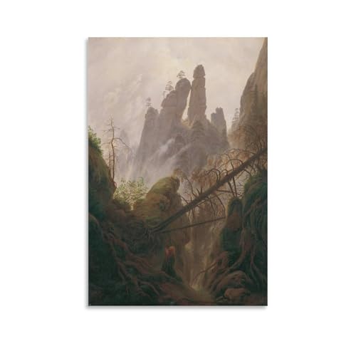 Impression sur toile Caspar David Friedrich paysage montagne déco 50x75