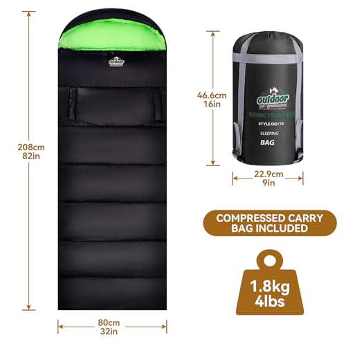 Bolsa de dormir para clima frío para adultos y niños, camping con acceso manual miniatura 2