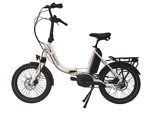 E-Bike Faltrad Klapprad MOBILEMASTER P8R RT 2023 mit Bosch Performance Line Mittelmotor, Riemen, 8-Gang Nabenschaltung mit/ohne Rücktritt - E Bike Klapprad mit Mittelmotor (Weiß, mit Rücktrittbremse)