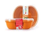 Preserve Square Food-Storage Container, 25-Ounce, Orange, Set of 2