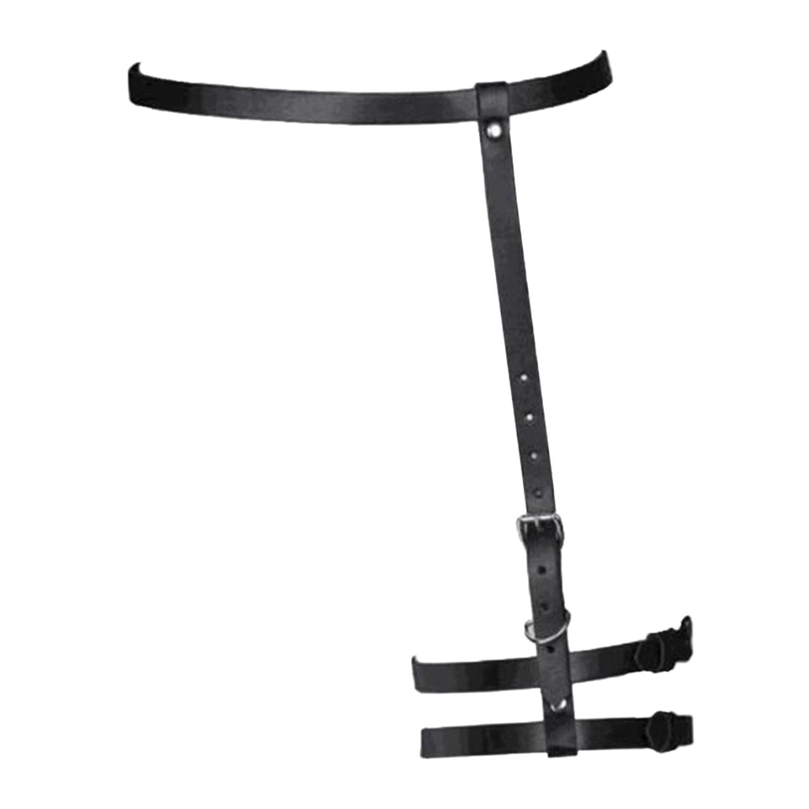 VISTORA Women Leather Harness Garter Belt Adjustable Waist Leg Belt Black