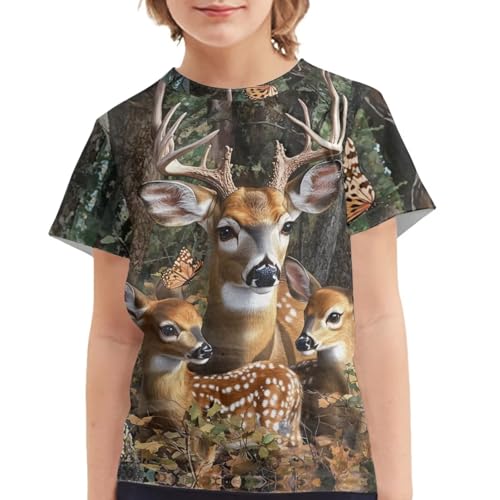 Image of Xhuibop Kids Tshirts Girls Boys 3-16 Years Summer Clothes for Teens Loose Fitting Tops