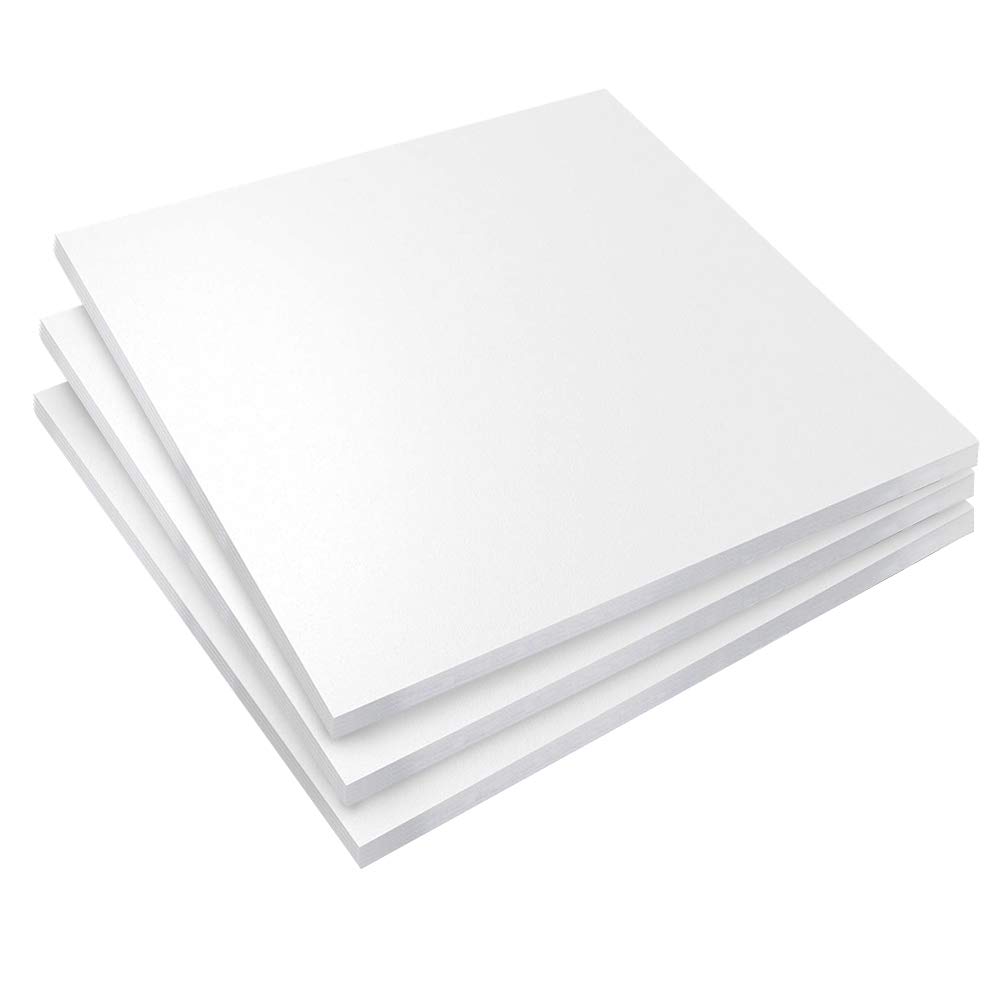 Mega Format Expanded PVC Plastic Sheets - 12" X 12" Rigid White Sheet for Crafts, Signage, & Displays - Sintra, Celtec PVC Board - Waterproof for Outdoors Use - 1/4" 6mm Thick - 3-Pk-White