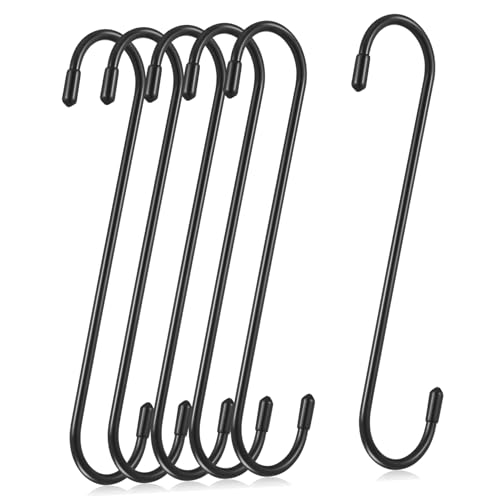 FUNOMOCYA 6 Heavy Duty s Hooks for Hanging Long s Hooks Rubber Tips for Caliper Hangers Planters Baskets