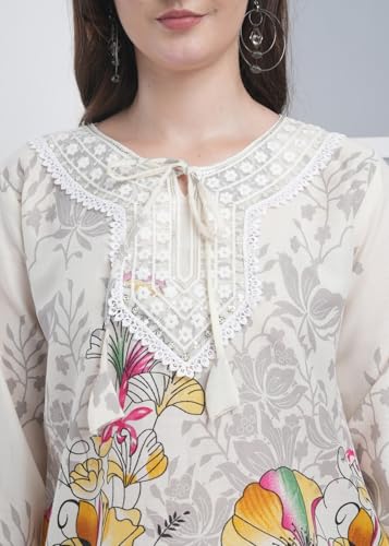 Image of Women Printed Short Kurti with Pant Set