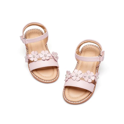 Image of Flaryzone Girls Sandals Open Toe Summer Flats Dress Sandals Shoes Toddler /Little Kid