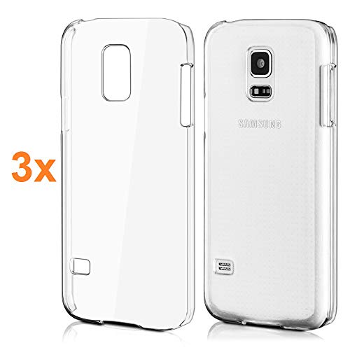 REY 3X Funda Carcasa Gel Transparente para Samsung Galaxy S5 Mini, Ultra Fina 0,33mm, Silicona TPU de Alta Resistencia y Flexibilidad