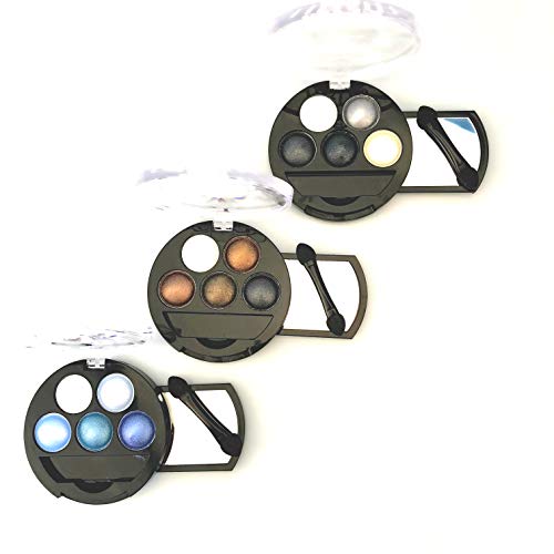 Mallofusa 5 Colors Eye Shadow Palette Powder Metallic Shimmer Eyeshadow Palette (Golden Frenzy) 4.7Oz #TOP4