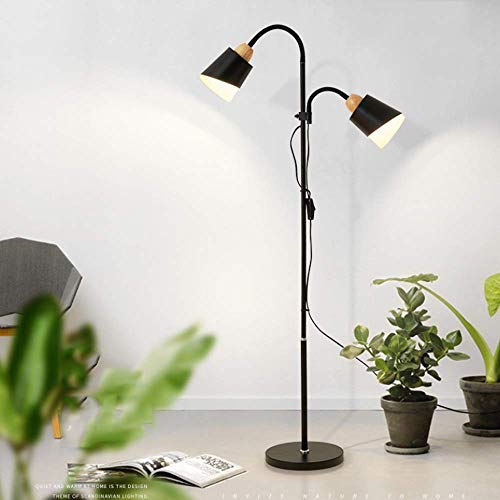 Lámparas de pie clásicas de 2 luces con base E27 dorada para iluminación interior del hogar 2