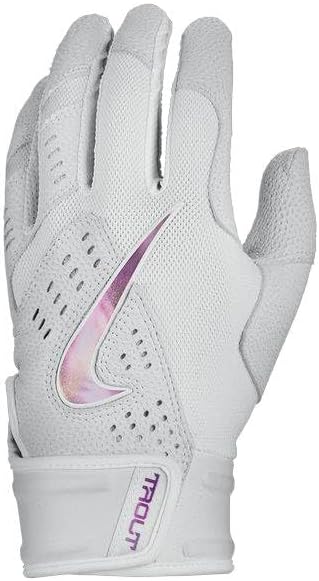 Nike Mens Trout Elite Baseball Batting Gloves Diamond Sports X-Large White/Pink