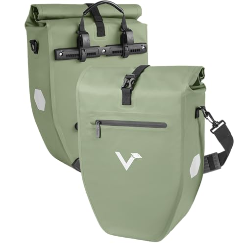 Valkental - Große wasserdichte Tasche für Gepäckträger - Fahrradtasche für Gepäckträger mit großen Reflektoren [abschließbar] Robuste Befestigung - mehrfach preisgekrönt - entworfen für eine lange