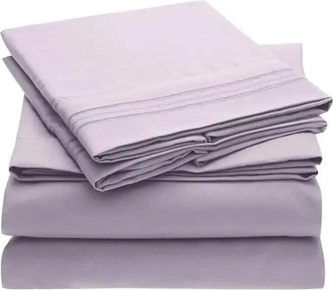 2100 Series Egyptian Comfort Sheet Set - 6 Piece, Deep Pocket, Soft & Breathable, Wrinkle-Resistant (Beige, Queen (U.S. Standard))