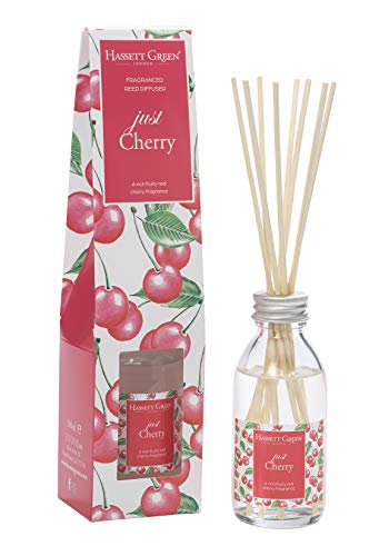 Just Cherry Fragranced Oil Reed Diffuser 100ml - Long Lasting Home Indoor Fragrance - with 8 Rattan Just Cherry Fragranced Oil Reed Diffuser 100ml - Long Lasting Home Indoor Fragrance - with 8 Rattan
