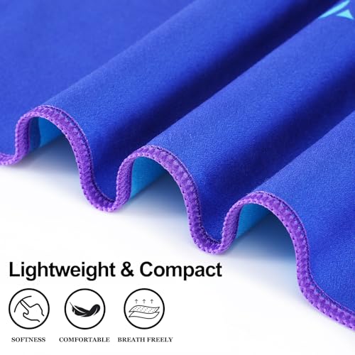 Genovega Microfiber Lightweight Thin Beach Towel Compact Clearance Towels Quick Dry Sandproof Sand Free Swim Pool Camping Blanket Travel Essentials Accessories Vacation Women Men Adults Shark Stripes