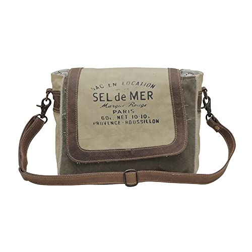 Myra Bag Western Leather Shoulder Bag for Women - Upcycled Canvas Crossbody Scandanavian Soft