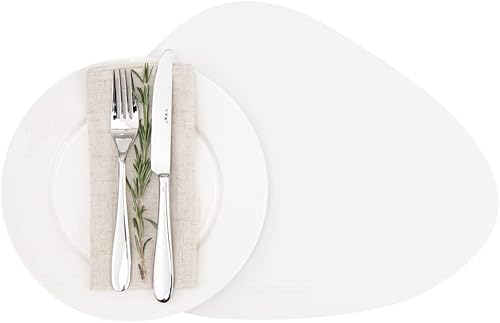 Miniatura 9 de Restaurantware Manteles individuales de mesa de 16 pulgadas, 6 manteles individuales ovalados de vinilo, resistentes a las manchas en relieve,