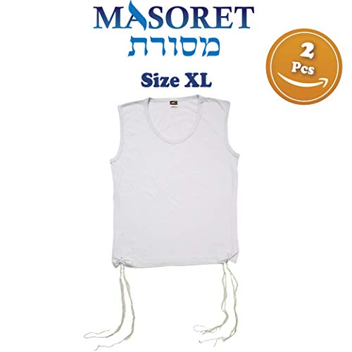 Set: Pair of Kosher Tzitzit Undershirt, 100% Cotton Fabric Comfortable Quality, Sweat Free T-Shirt Tzitzis Vest2