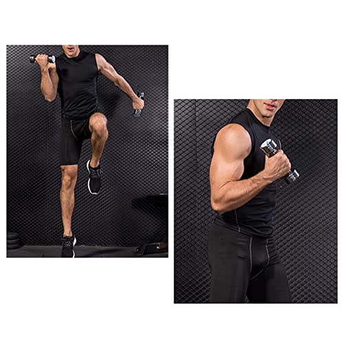 UNeedVog Camiseta regata de compressão masculina 2 pacotes fitness sem mangas camisa de compressão b