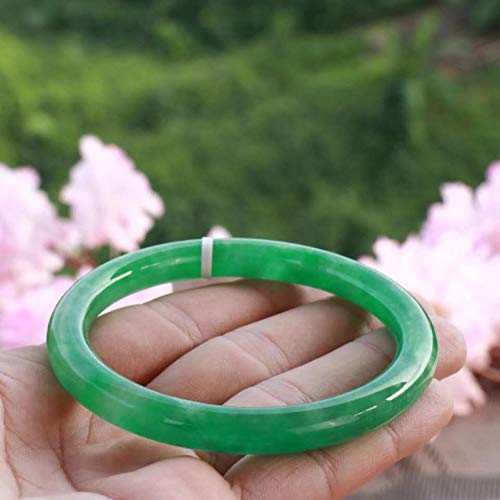 Bracelet en jade rond vert naturel bijoux femmes style chinois - 6