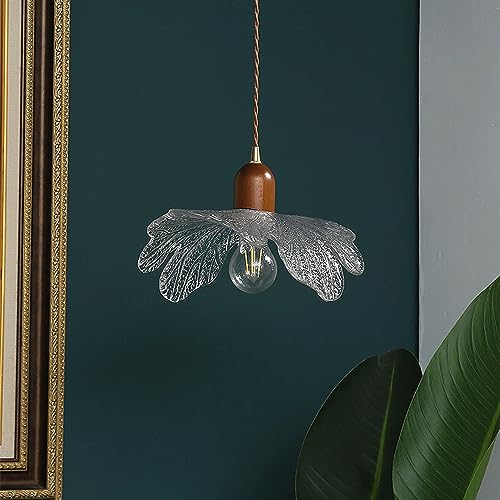 Suspension rétro en verre fleur E27 pour chambre et salon de thé - 2