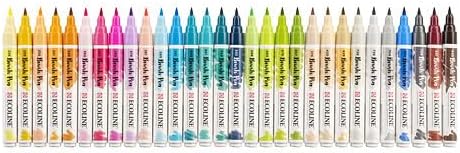 Ecoline Brush Pen Set of 30 Liquid Watercolour Pencils - Complementary Colours Mixable Brush Pens for Hand Lettering Drawing and Crafts