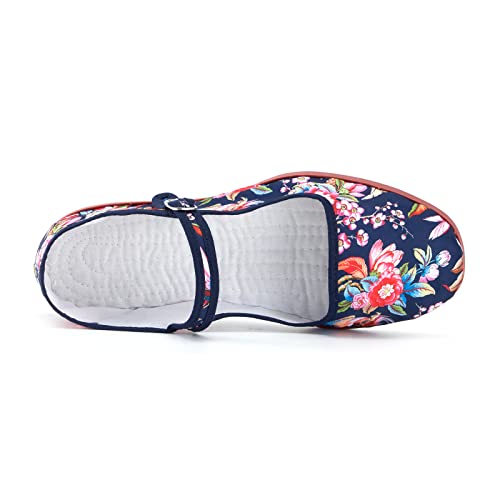 Image of Womens Classic China Flats, Casual China Doll Shoes, Cotton Mary Janes, Chinese Tai Chi Shoes