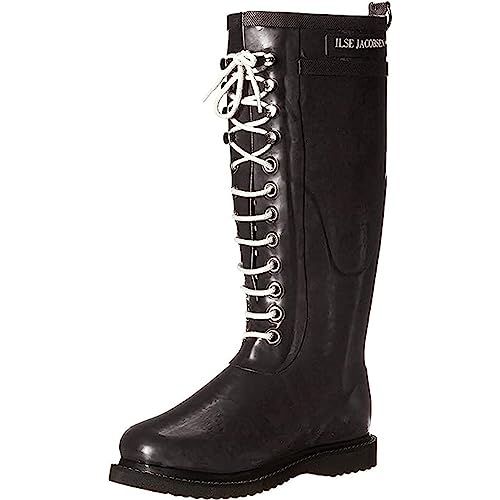 ILSE JACOBSEN Women's Rub 1 Rain Boot,Black,39 EU/9 M US