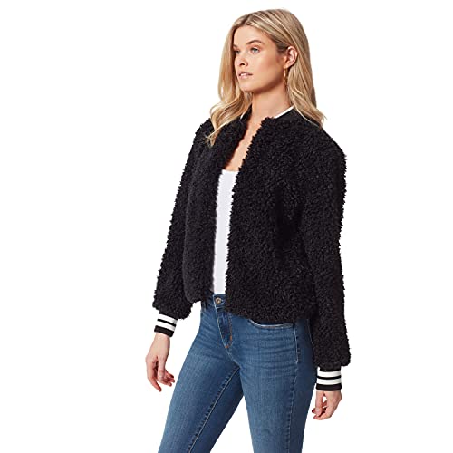 Jessica Simpson Women's Plus Size Kataleya Faux Fur Jacket, Black, 2X #TOP1