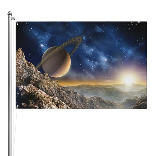 Drapeau galaxie pour extérieur et intérieur avec bannière de bienvenue de cour