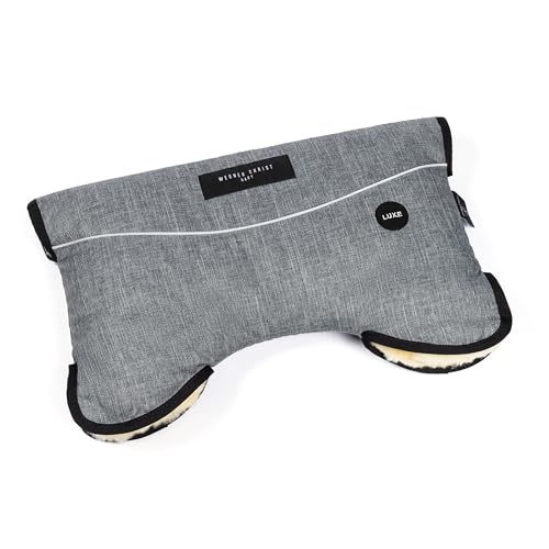 Kinderwagen-Muff aus Lammfell von WERNER CHRIST BABY - MOFFY LUXE ist der ideale Handwärmer für Buggys aus medizinischem Fell, einfache Handhabung, Handmuff in Grigio (grau)