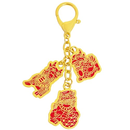 Porte-clés amulette 3 gardiens célestes pour dissiper le stress et bloquer les énergies négatives