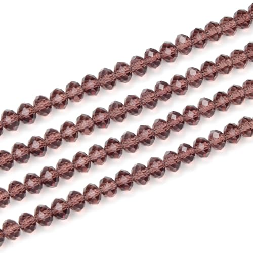 Image of 1000pcs Czech Faceted Rondelle Crystal Glass Beads 4mm Small Tiny Bulk Burgundy Red