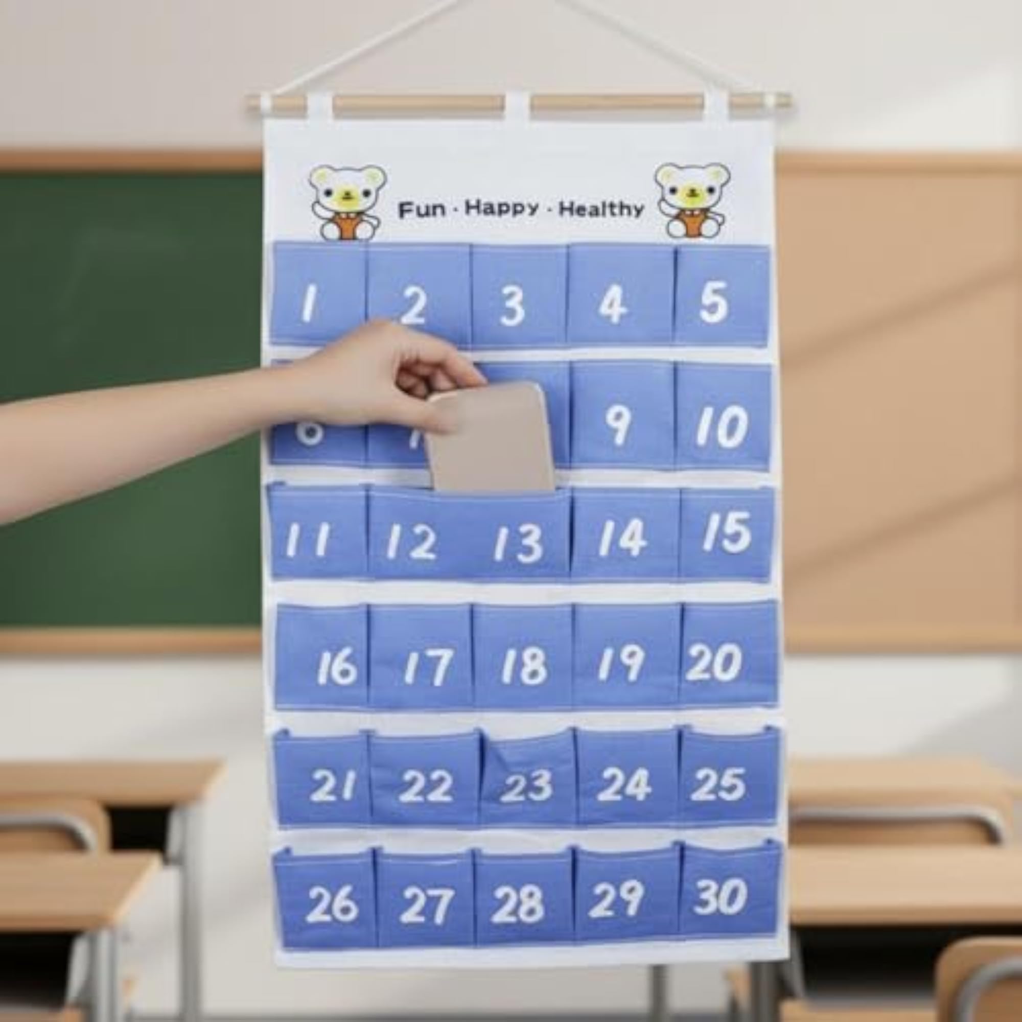 Multi-Use School Phone Pouch Organizer with Numbered Pockets