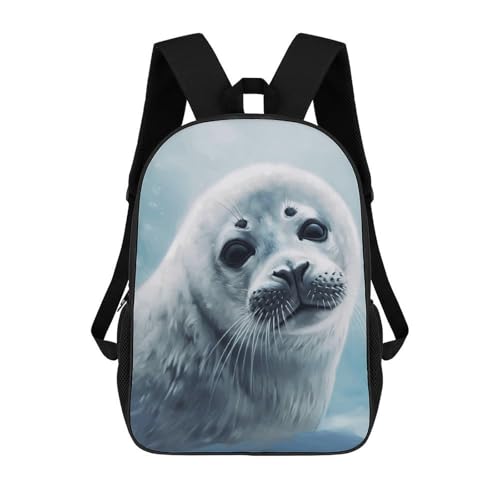Harp Seal Painting Wallpaper Bookbag - Ultra Lightweight Portable Backpack Work Travel Backpack for Men Women Fits 16 Inch Notebook
