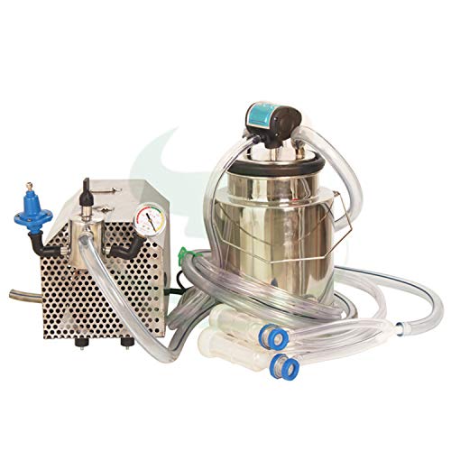 JJHKNM Electric Milking Machine - Cow Breast Pump Can Squeeze 10-12 Cattle Per Hour 750w 24l Stainless Steel Can 4 Nipples 410 X 410 X 310mm