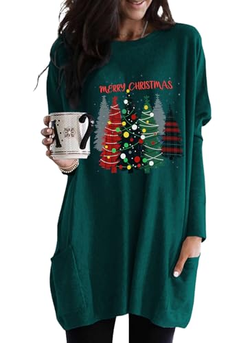 Dokotoo Womens Winter Dresses Long Sleeve Pullover Tunic Tops Crewneck Sweatshirt Dress Casual Mini Dresses