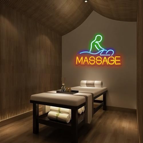 Image of Massage Neon Sign USB LED Massage Relax Pattern Neon Light for SPA Dimmable Switch Open LED Light Up Sign for Beauty Salon Physical Therapy Shop Business Wall Decor