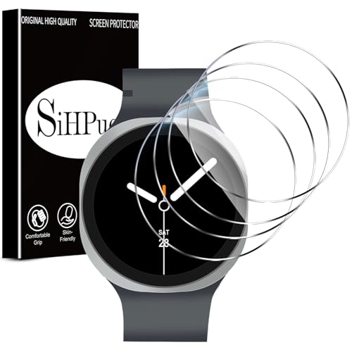 SiHPuoy 4 Pack for Samsung Galaxy Watch 8 Screen Protector 44mm (Bluetooth & LTE) Tempered Glass HD Ultra-thin Anti Scratch Bubble Free Case Friendly Accessories Film for Galaxy Watch 8 44mm